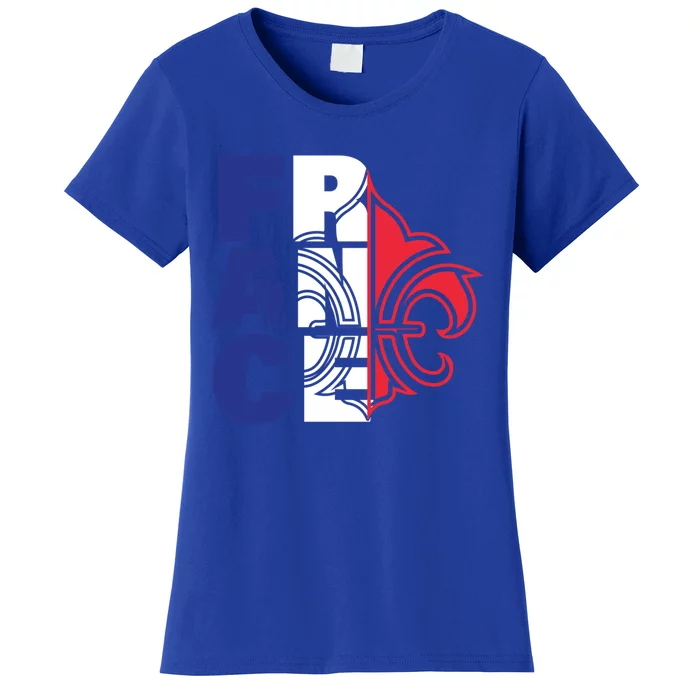 France Flag And Fleurdelis Patriotic Elegance Gift Women's T-Shirt