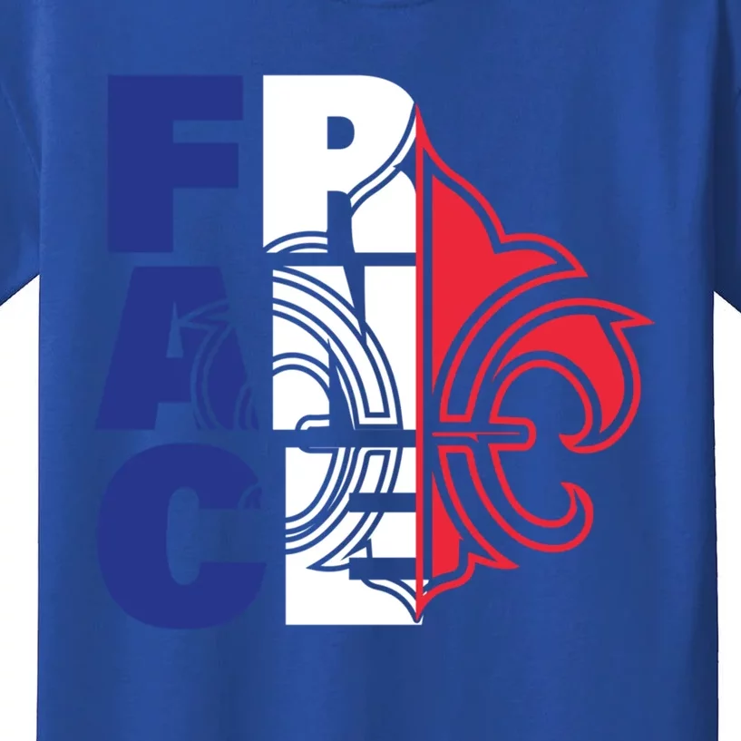 France Flag And Fleurdelis Patriotic Elegance Gift Kids T-Shirt