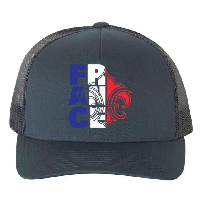 France Flag And Fleurdelis Patriotic Elegance Gift Yupoong Adult 5-Panel Trucker Hat