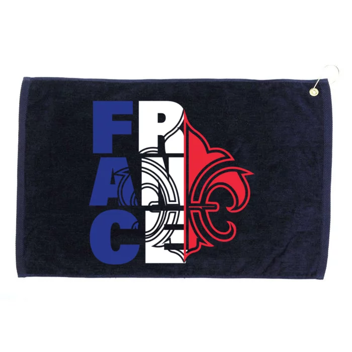 France Flag And Fleurdelis Patriotic Elegance Gift Grommeted Golf Towel