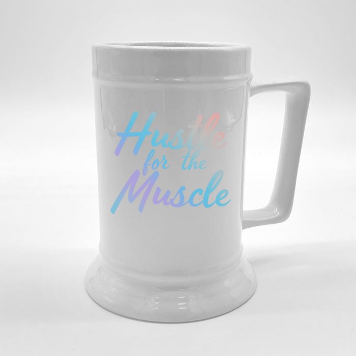 Funny Fitness And Gym Hustle For That Muscle Weight Lifting Gift Front & Back Beer Stein