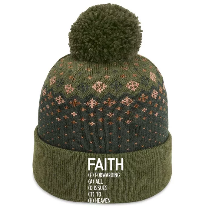 Faith Forwarding All Issues To Heaven Inspirational Sayings The Baniff Cuffed Pom Beanie