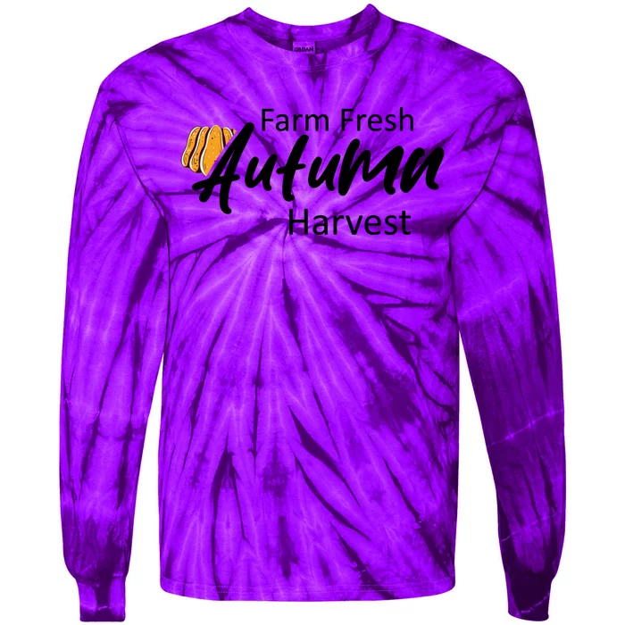 Farm Fresh Autumn Harvest Graphic Tie-Dye Long Sleeve Shirt