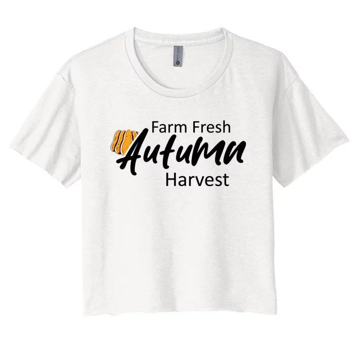 Farm Fresh Autumn Harvest Graphic Women's Crop Top Tee