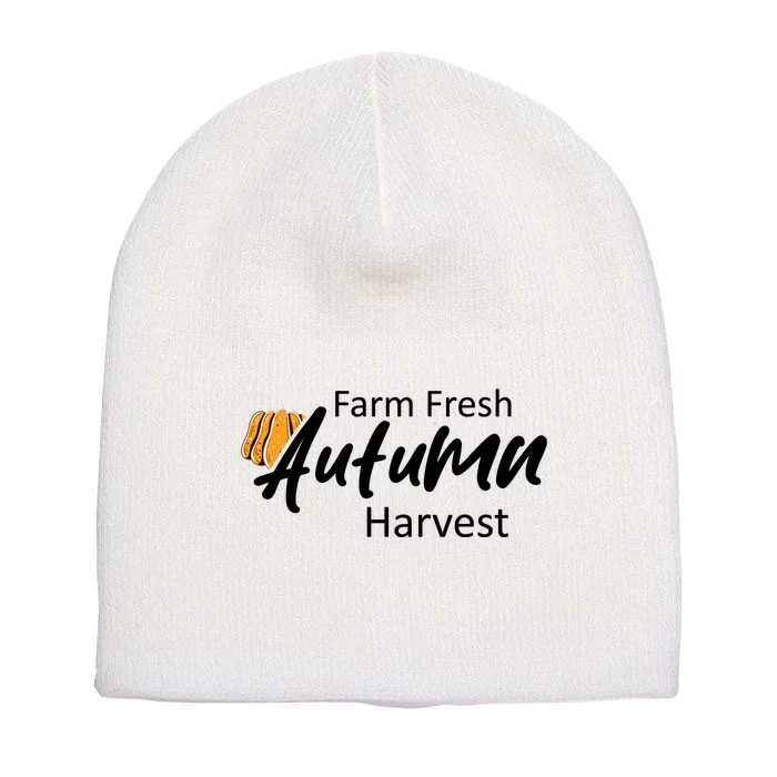 Farm Fresh Autumn Harvest Graphic Short Acrylic Beanie