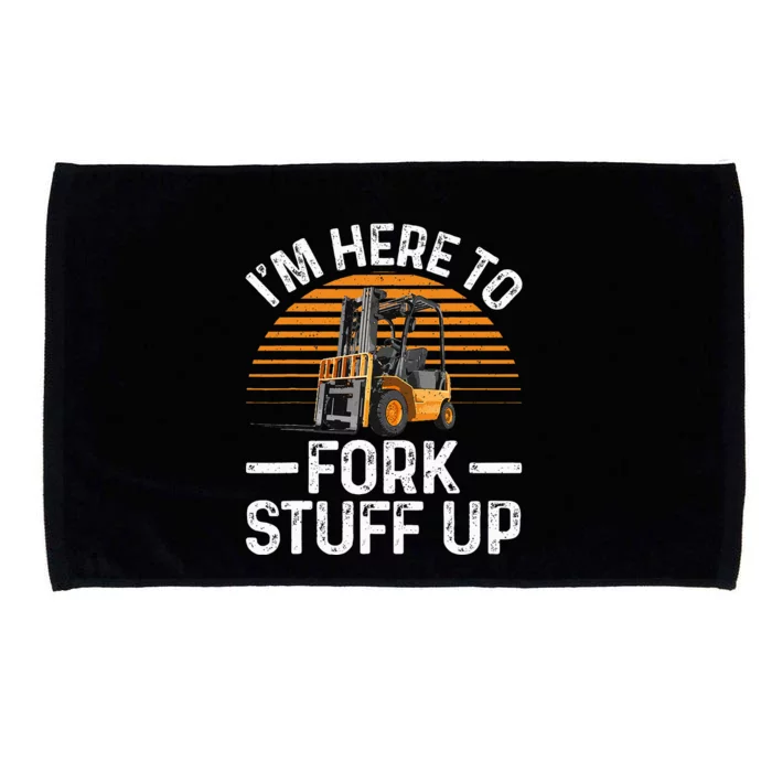 Funny Forklift Art For Women Certified Forklift Drivers Microfiber Hand Towel