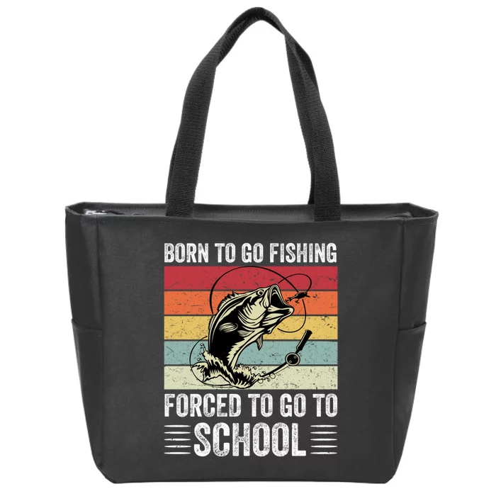 Funny Fishing Art For Men Women Fishing Fish Fisherman Zip Tote Bag