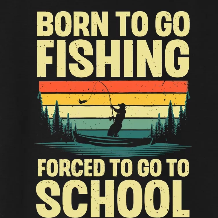 Funny Fishing Art For Men Women Fishing Fish Fisherman Women's Crop Top Tee