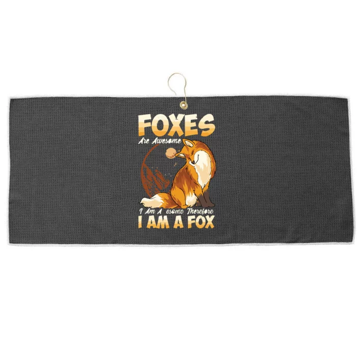 Fox Foxes Are Awesome Cute Fox Large Microfiber Waffle Golf Towel