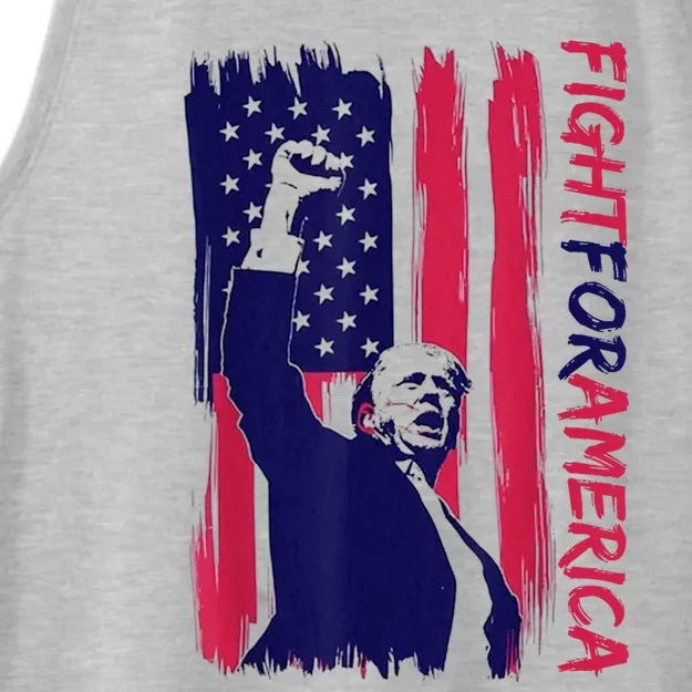 Fight For America Trump 2024 Ladies Tri-Blend Wicking Tank