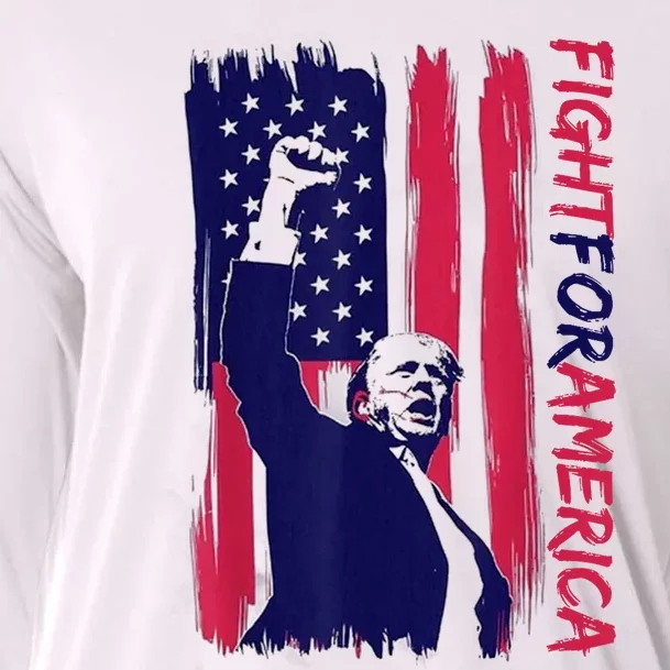 Fight For America Trump 2024 Cooling Performance Long Sleeve Crew