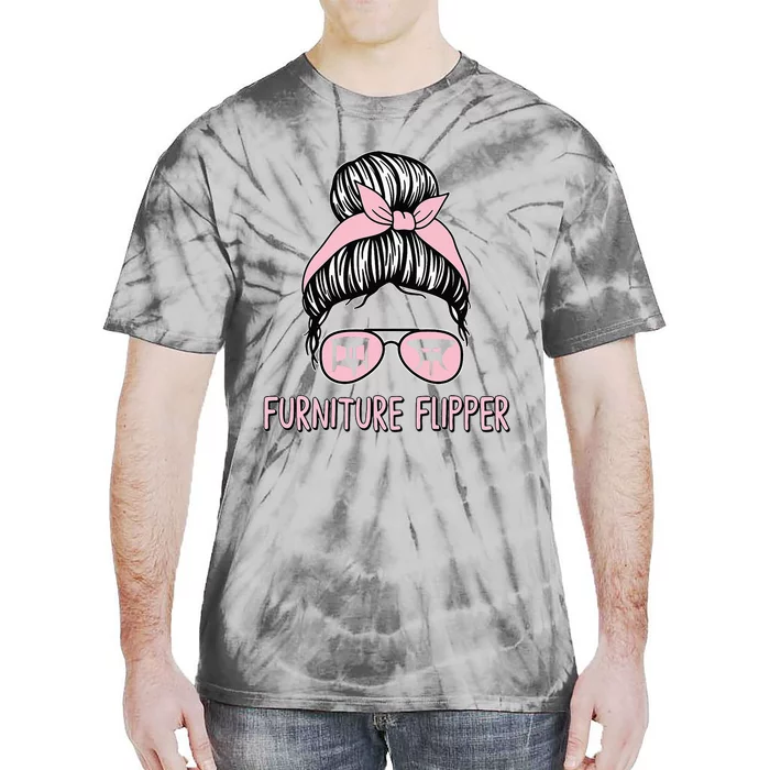 Furniture Flipper Awesome Home Business Flipping Messy Bun Tie-Dye T-Shirt