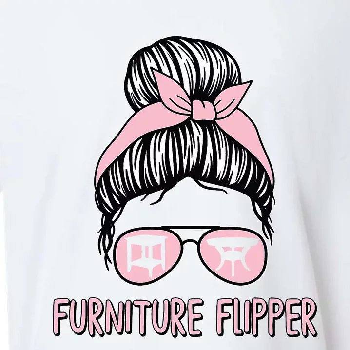 Furniture Flipper Awesome Home Business Flipping Messy Bun Sueded Cloud Jersey T-Shirt