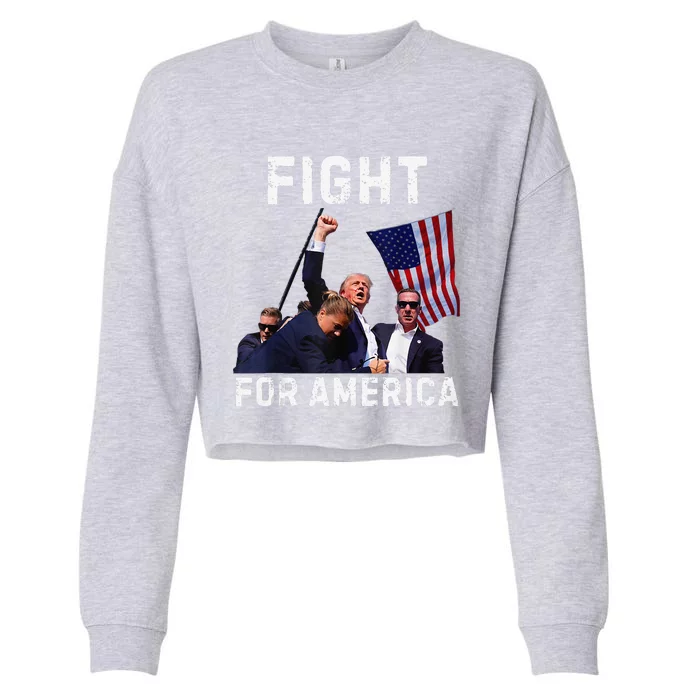 Fight For America Trump 2024 Assassination Attempt Cropped Pullover Crew