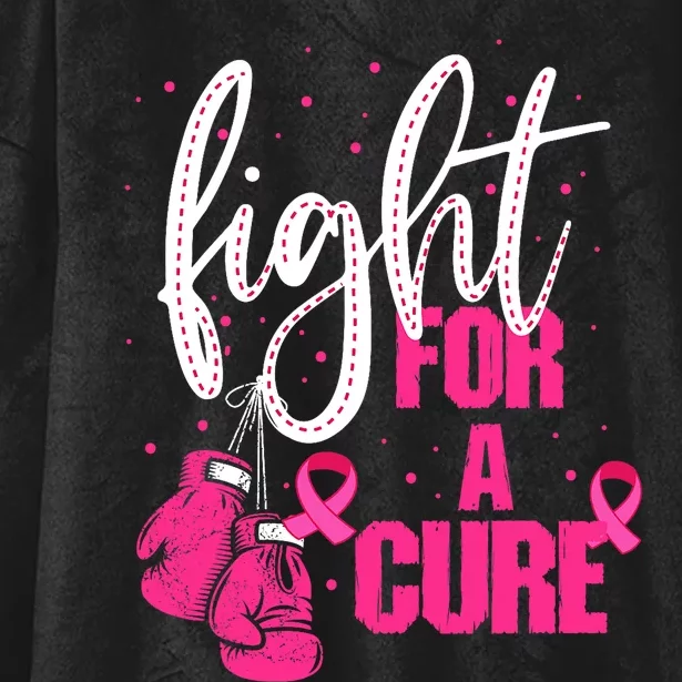 Fight For A Cure Pink Ribbon Breast Cancer Awareness Hooded Wearable Blanket