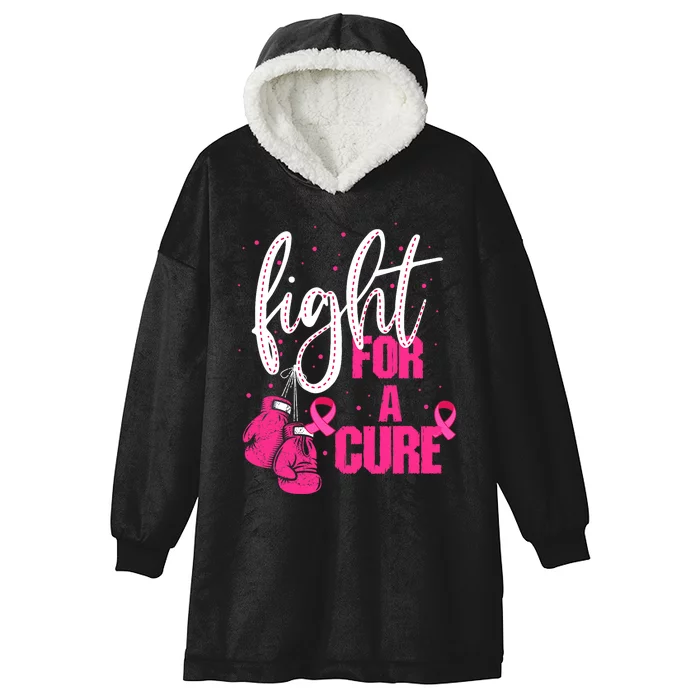 Fight For A Cure Pink Ribbon Breast Cancer Awareness Hooded Wearable Blanket