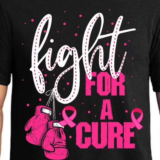 Fight For A Cure Pink Ribbon Breast Cancer Awareness Pajama Set