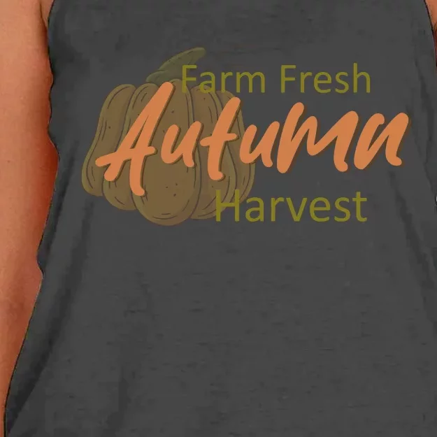 Farm Fresh Autumn Harvest Theme Women's Knotted Racerback Tank