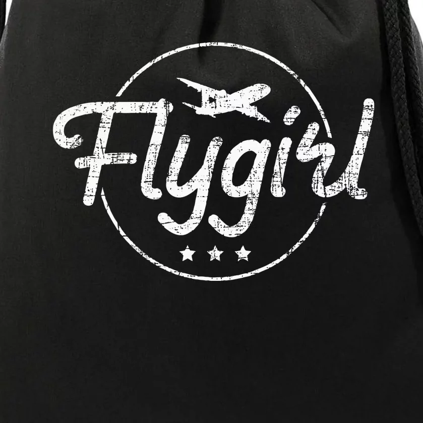 Fly Flight Attendant Airline Stewardess Pilot Aviation Drawstring Bag