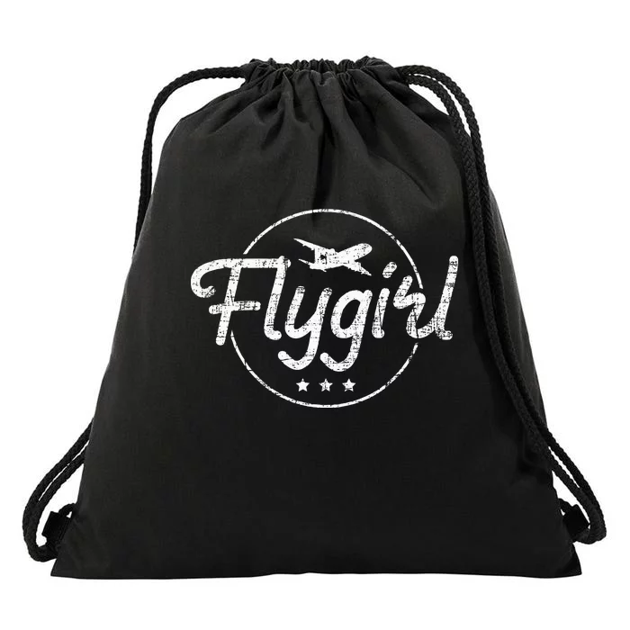 Fly Flight Attendant Airline Stewardess Pilot Aviation Drawstring Bag