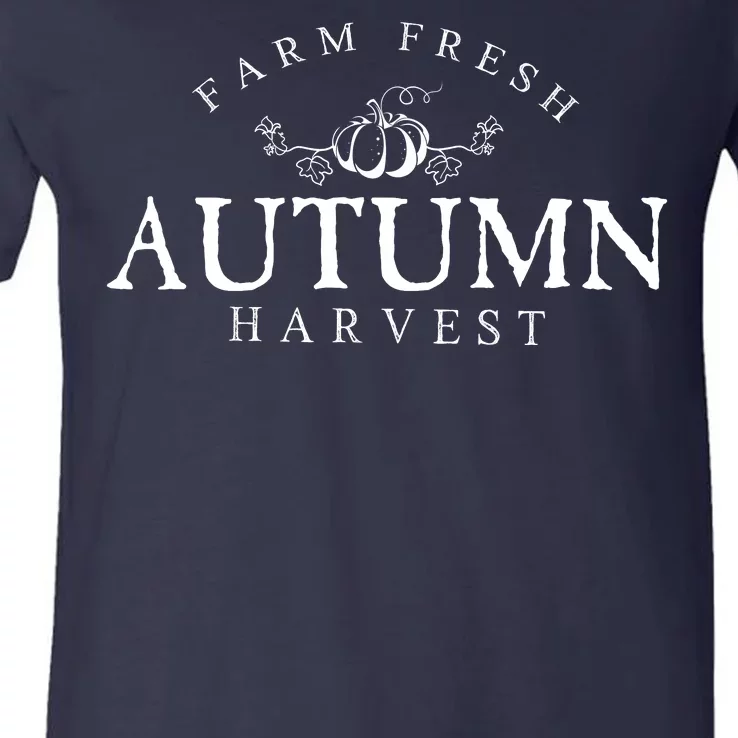 Farm Fresh Autumn Fall Harvest Pumpkin V-Neck T-Shirt