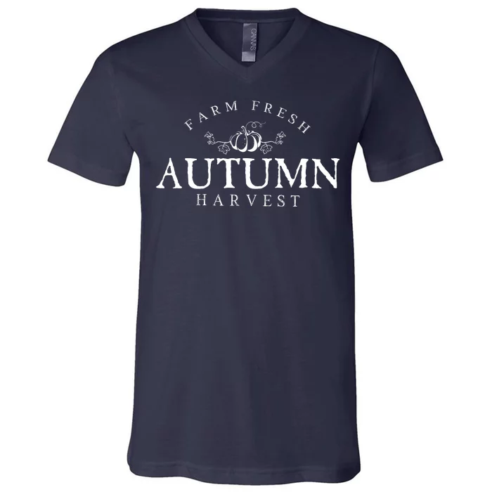 Farm Fresh Autumn Fall Harvest Pumpkin V-Neck T-Shirt