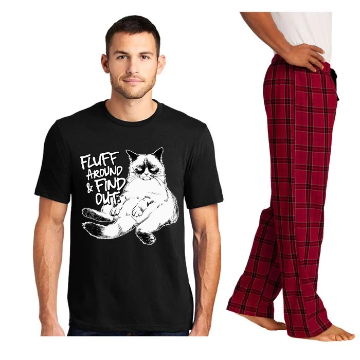 Funny Fluff Around and Find Out Grumpy Kitty Sarcastic Cat Pajama Set