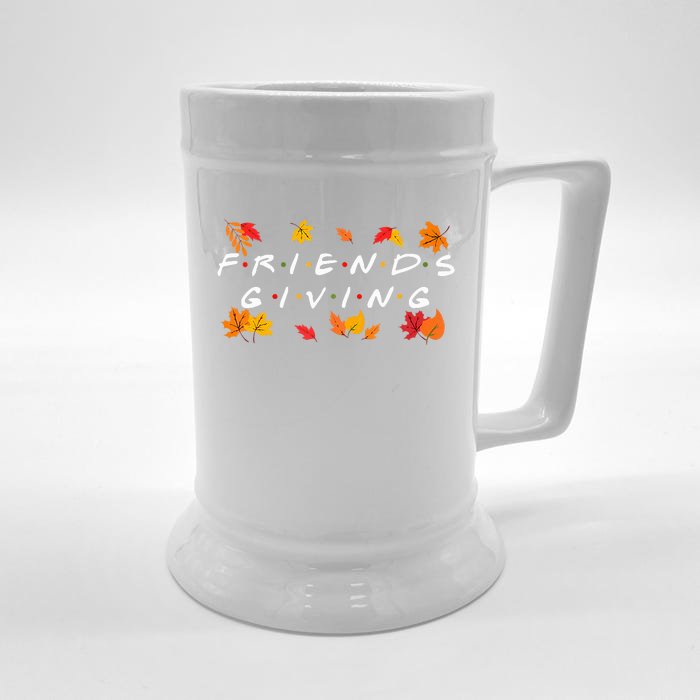 Friendsgiving Fall Autumn Friends & Family Thanksgiving Front & Back Beer Stein