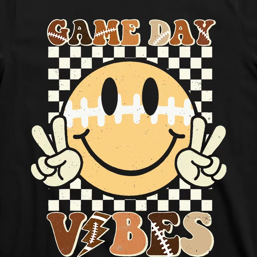 Funny Face American Football Game Day Vibes Sport T-Shirt