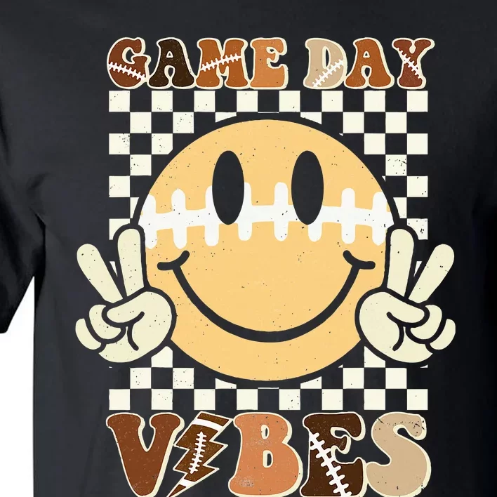 Funny Face American Football Game Day Vibes Sport Tall T-Shirt