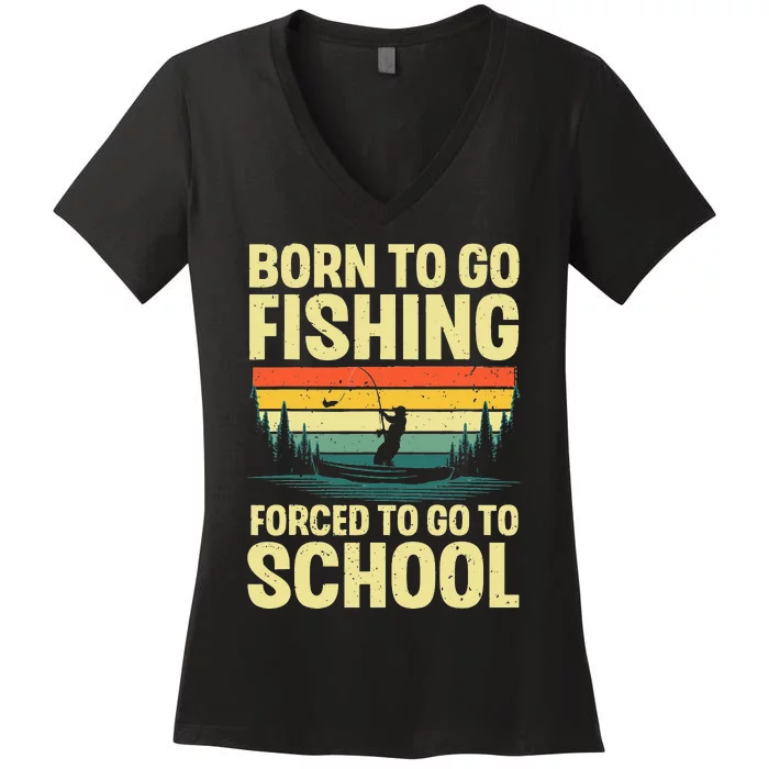 Funny Fishing Art For  Fishing Fish Fisherman Women's V-Neck T-Shirt