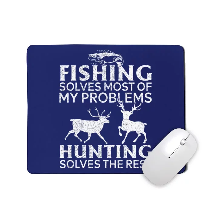 Funny Fishing And Hunting Gift Christmas Humor Hunter Cool X Mousepad