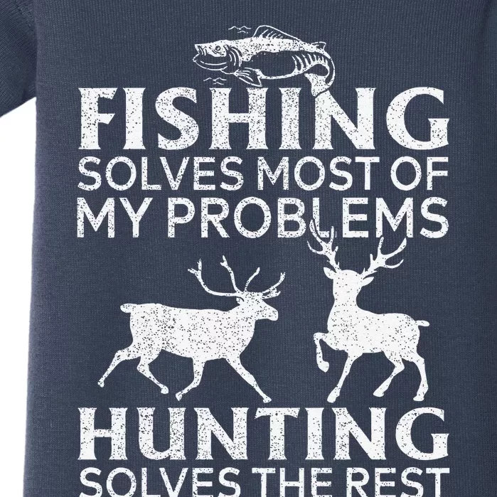 Funny Fishing And Hunting Gift Christmas Humor Hunter Cool X Baby Bodysuit