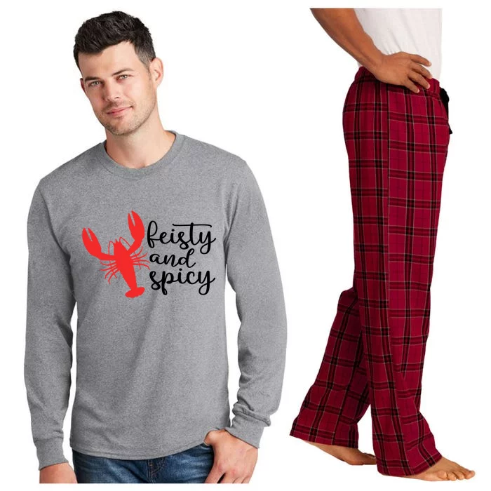 Funny Feisty And Spicy Quote Crawfish Cool Crawfish Season Gift Long Sleeve Pajama Set