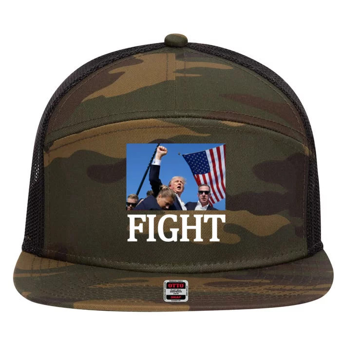 Fight For America Trump Assassination Attempt Fist 7 Panel Mesh Trucker Snapback Hat