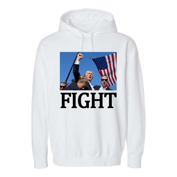 Fight For America Trump Assassination Attempt Fist Garment-Dyed Fleece Hoodie