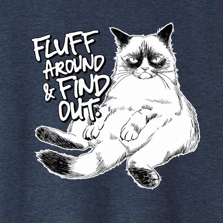 Funny Fluff Around And Find Out, Grumpy Kitty, Sarcastic Cat Women's Crop Top Tee