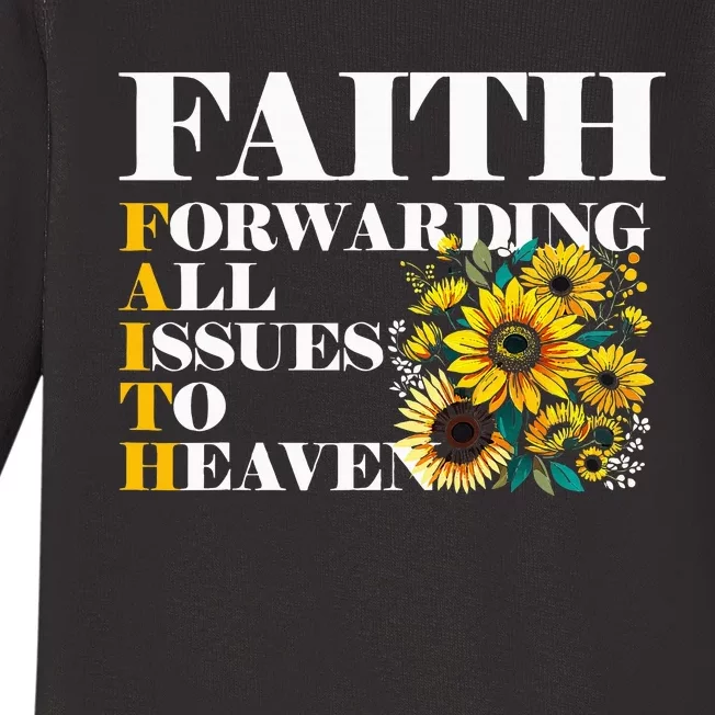 Faith Forwarding All Issues To Heaven Christian Scripture Baby Long Sleeve Bodysuit