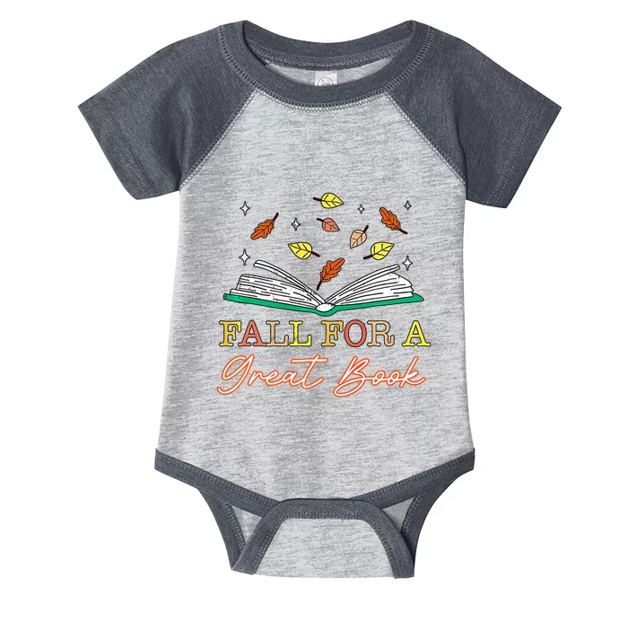 Fall For A Great Book Reading Librarian Thanksgiving Teacher Infant Baby Jersey Bodysuit