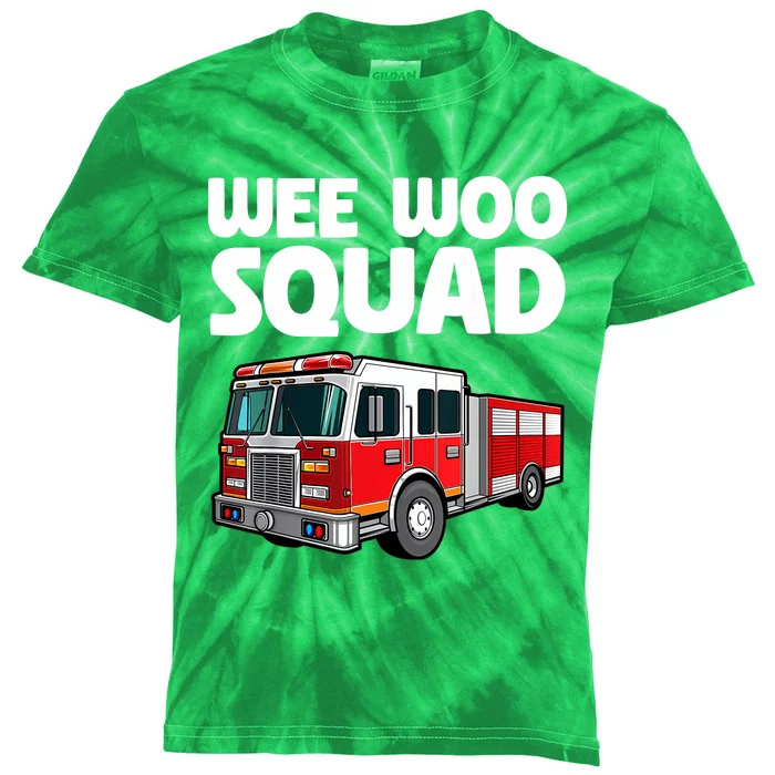 Funny Firefighter Art For Women Fire Truck Fireman Kids Tie-Dye T-Shirt