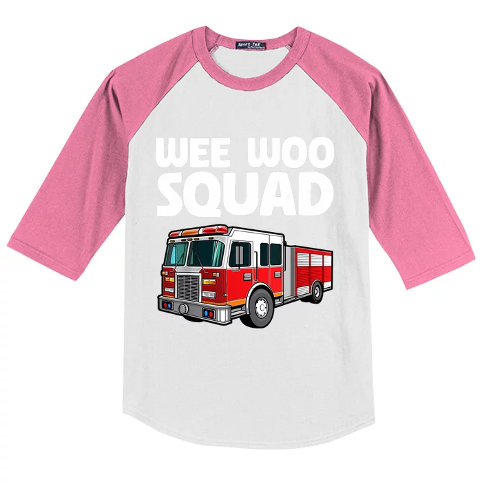 Funny Firefighter Art For Women Fire Truck Fireman Kids Colorblock Raglan Jersey