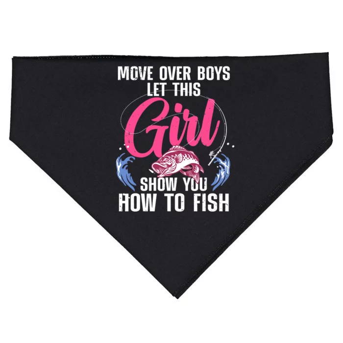 Funny Fishing Art For Girl Fishing Lover Fisherwoman USA-Made Doggie Bandana