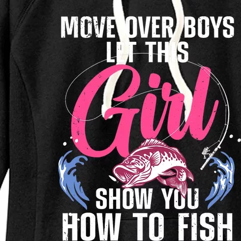 Funny Fishing Art For Girl Fishing Lover Fisherwoman Women's Fleece Hoodie