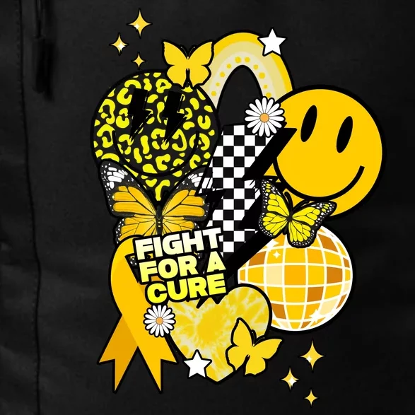 Fight For A Cure Retro Smile Face Childhood Cancer Daily Commute Backpack