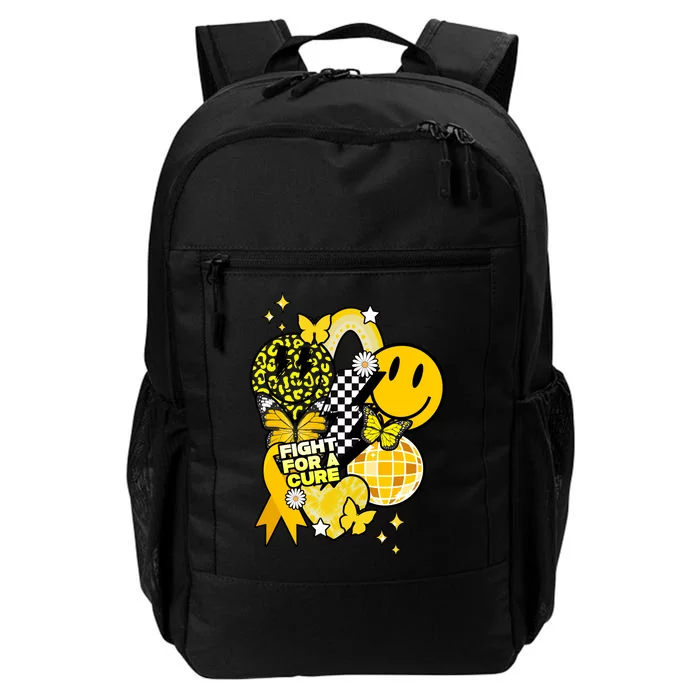 Fight For A Cure Retro Smile Face Childhood Cancer Daily Commute Backpack