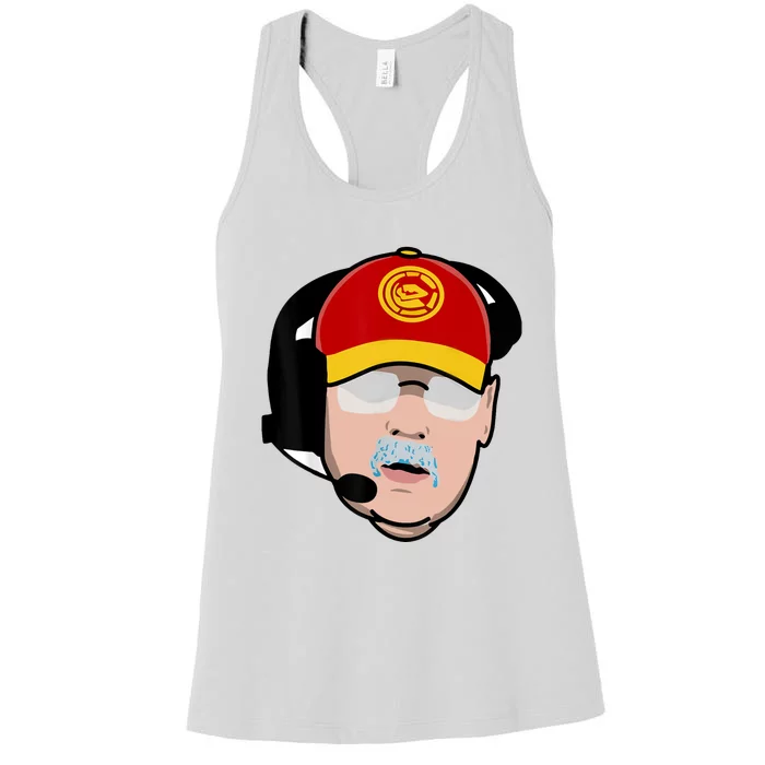 Funny Football American Coach Reid Frozen Mustache Women's Racerback Tank