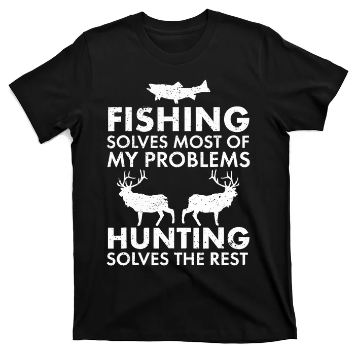 Funny Fishing And Hunting Gift Christmas Humor Hunter Cool T-Shirt