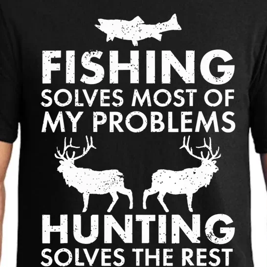 Funny Fishing And Hunting Gift Christmas Humor Hunter Cool Pajama Set