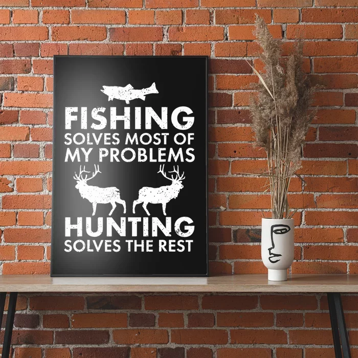 Funny Fishing And Hunting Gift Christmas Humor Hunter Cool Poster