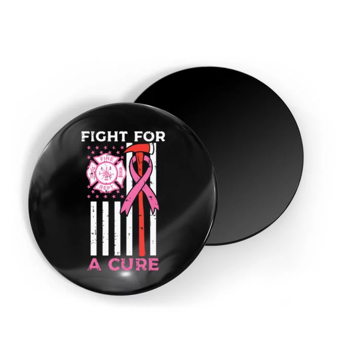 Fight For A Cure Firefighter US Flag Breast Cancer Awareness Magnet